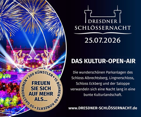16. Dresdner Schlössernacht am 25.07.2026